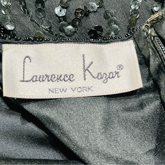 Vintage LAURENCE KAZAR Black Fully Beaded Shift Dress Short Sleeve Silk Art Deco - Picture 13 of 16